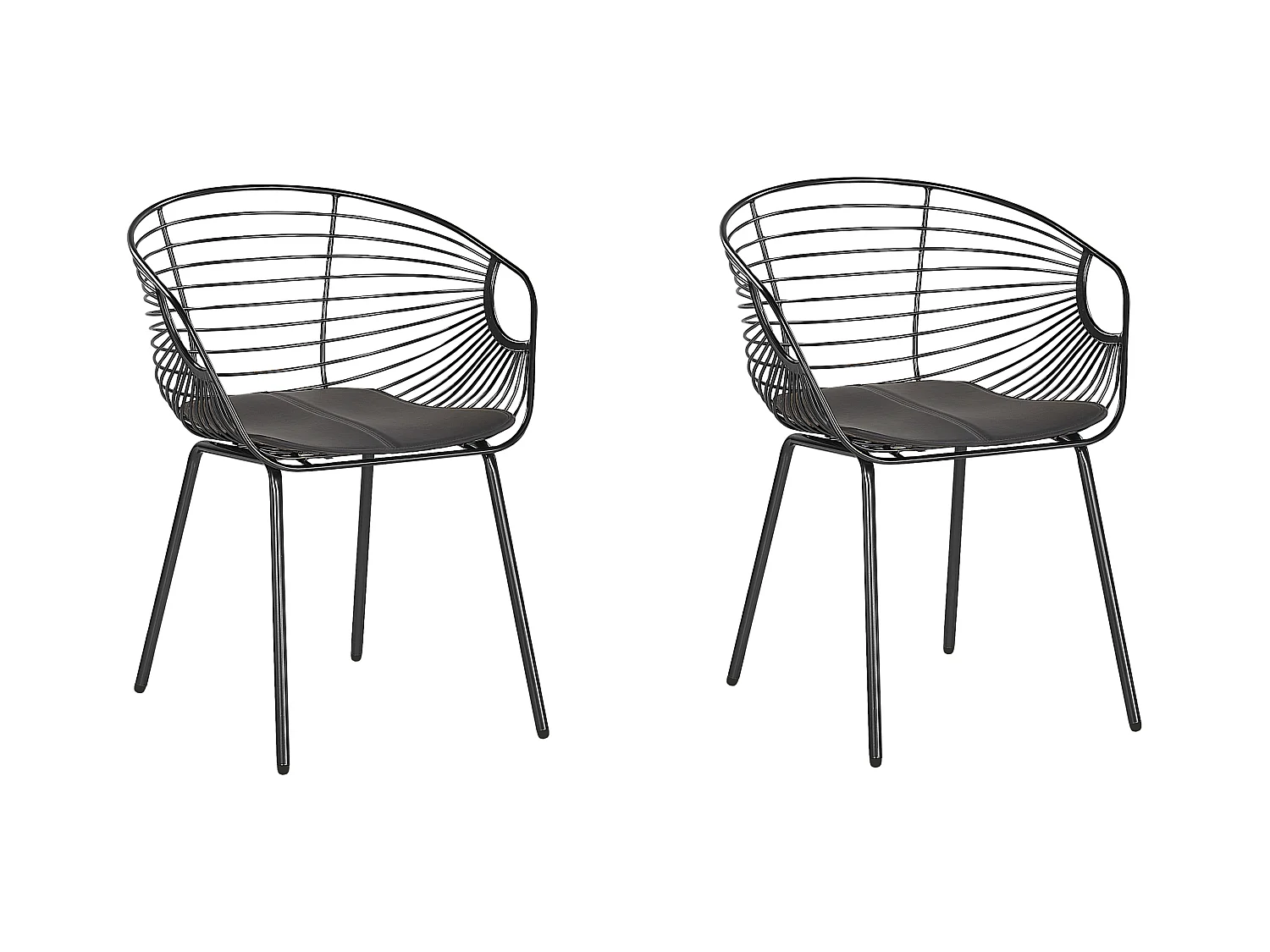 Lot de 2 chaises de salle à manger HOBACK Métal Noir
