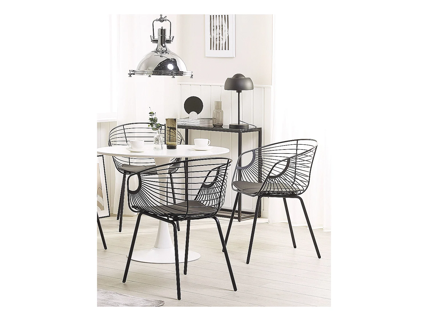 Zestaw 2 krzeseł do jadalni HOBACK Metal Czarny