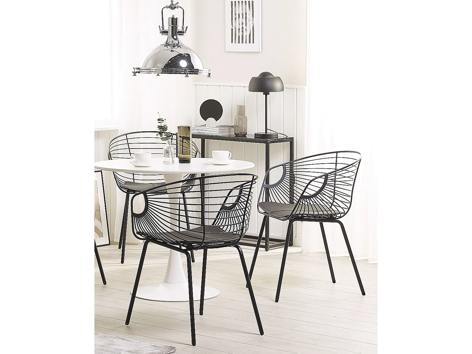 Lot de 2 chaises de salle à manger HOBACK Métal Noir
