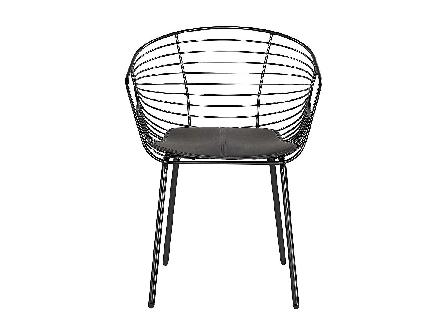 Conjunto de 2 cadeiras de jantar HOBACK Metal Preto