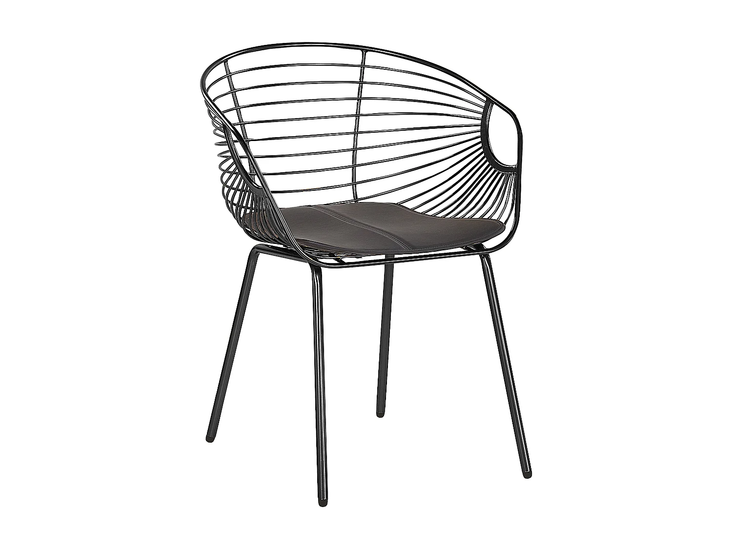 Conjunto de 2 cadeiras de jantar HOBACK Metal Preto