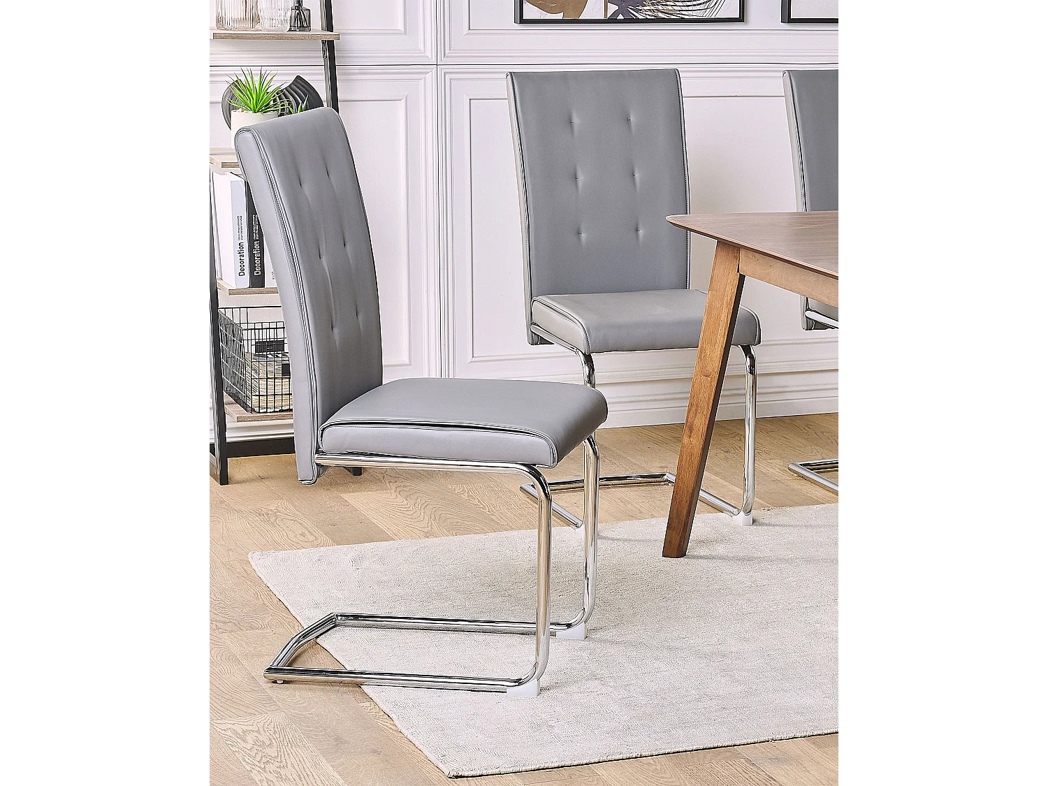 Set van 2 eetkamerstoelen ROVARD Kunstleer Grijs