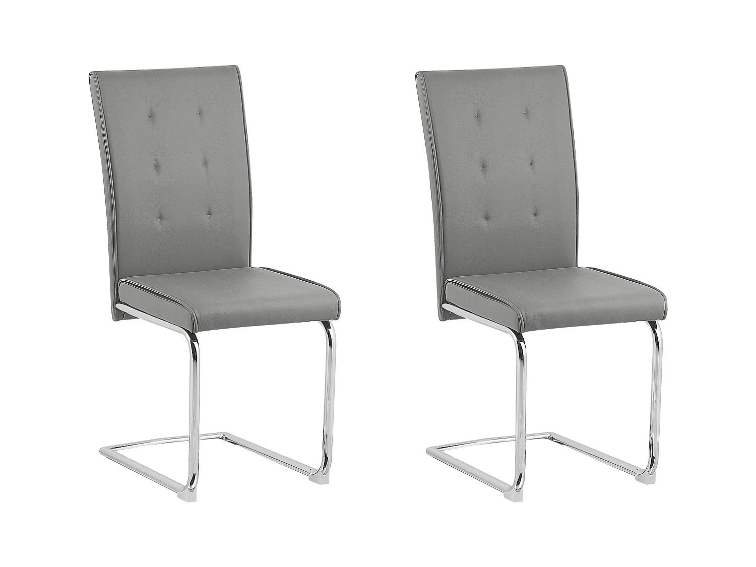 Set van 2 eetkamerstoelen ROVARD Kunstleer Grijs