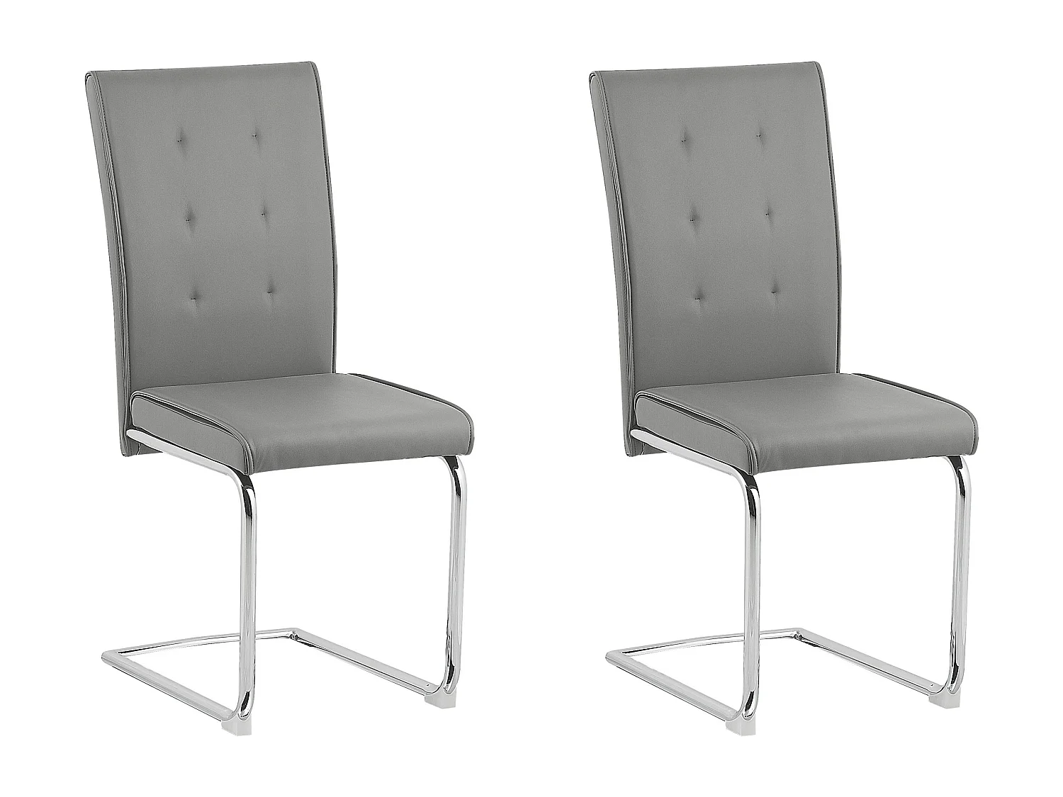 Conjunto de 2 sillas de comedor ROVARD Piel sintética Gris