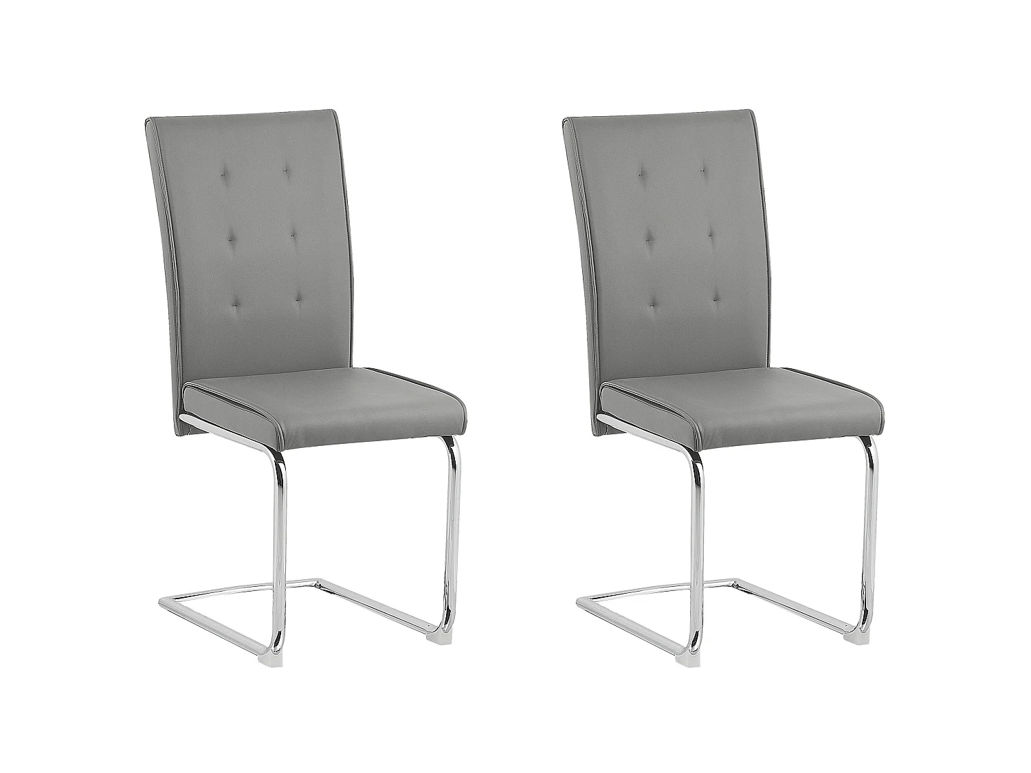 Set van 2 eetkamerstoelen ROVARD Kunstleer Grijs