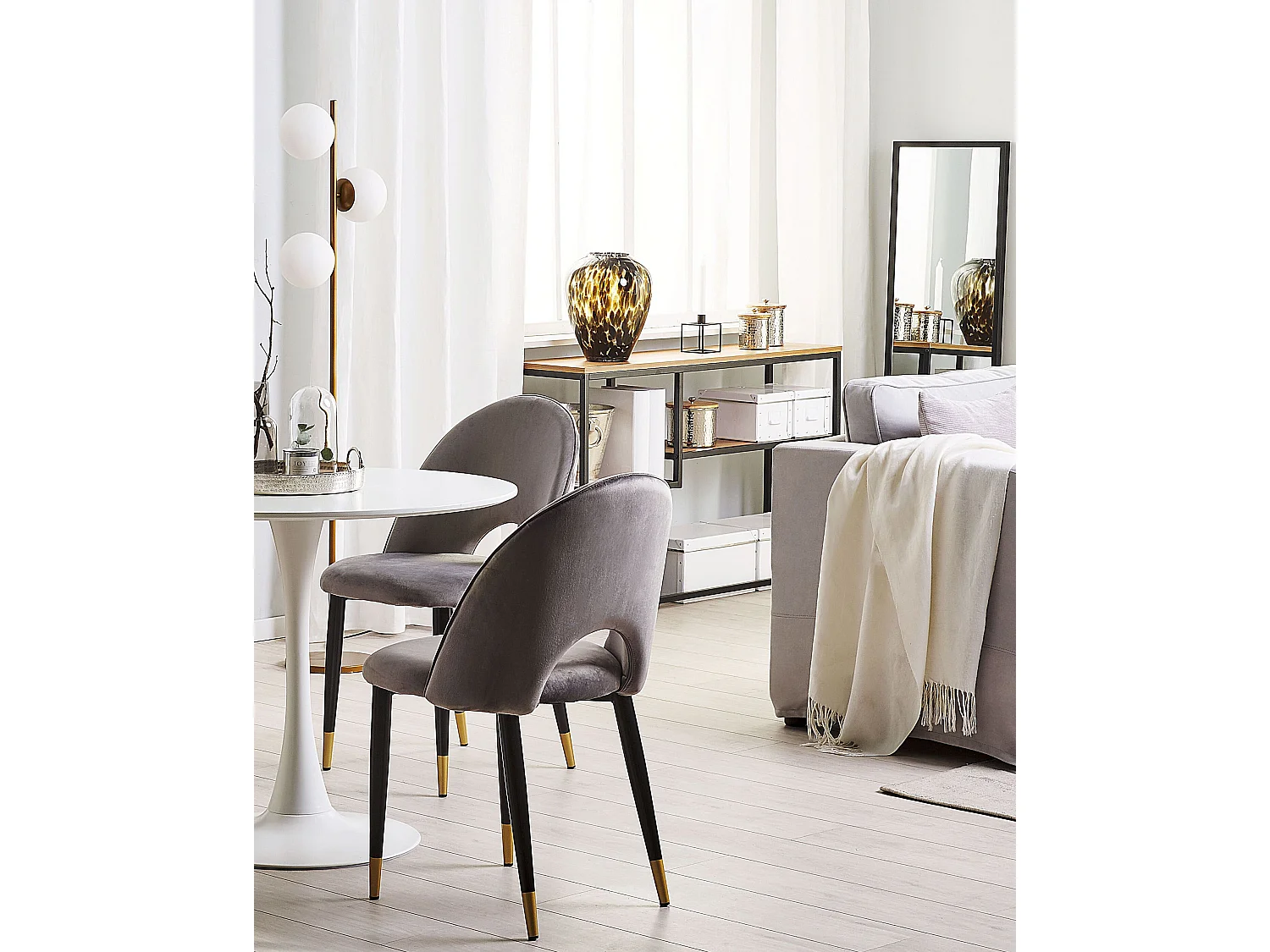 Set di 2 sedie da pranzo MAGALIA Velluto Grigio