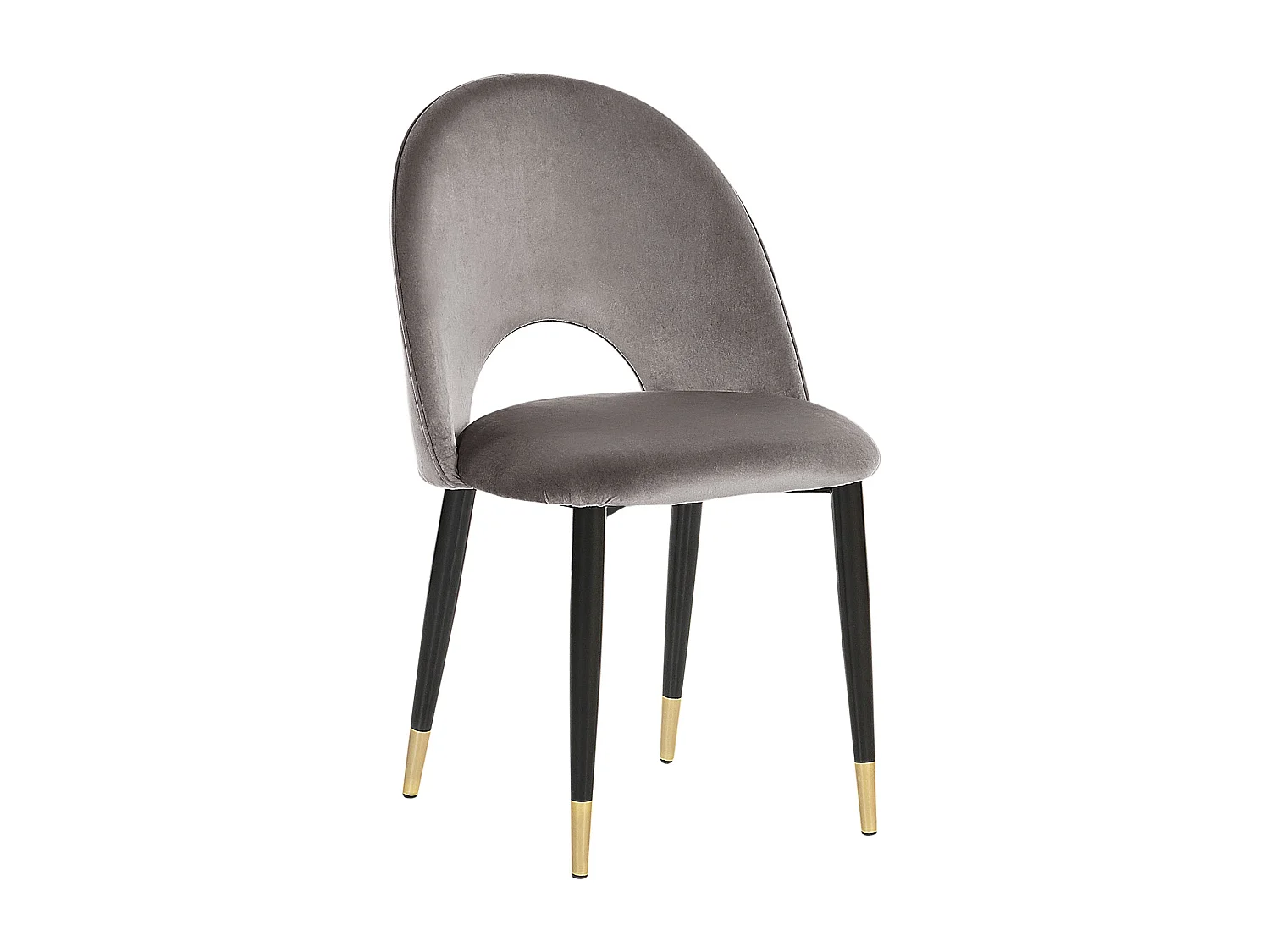 Esszimmerstuhl 2er Set MAGALIA Samtstoff Grau