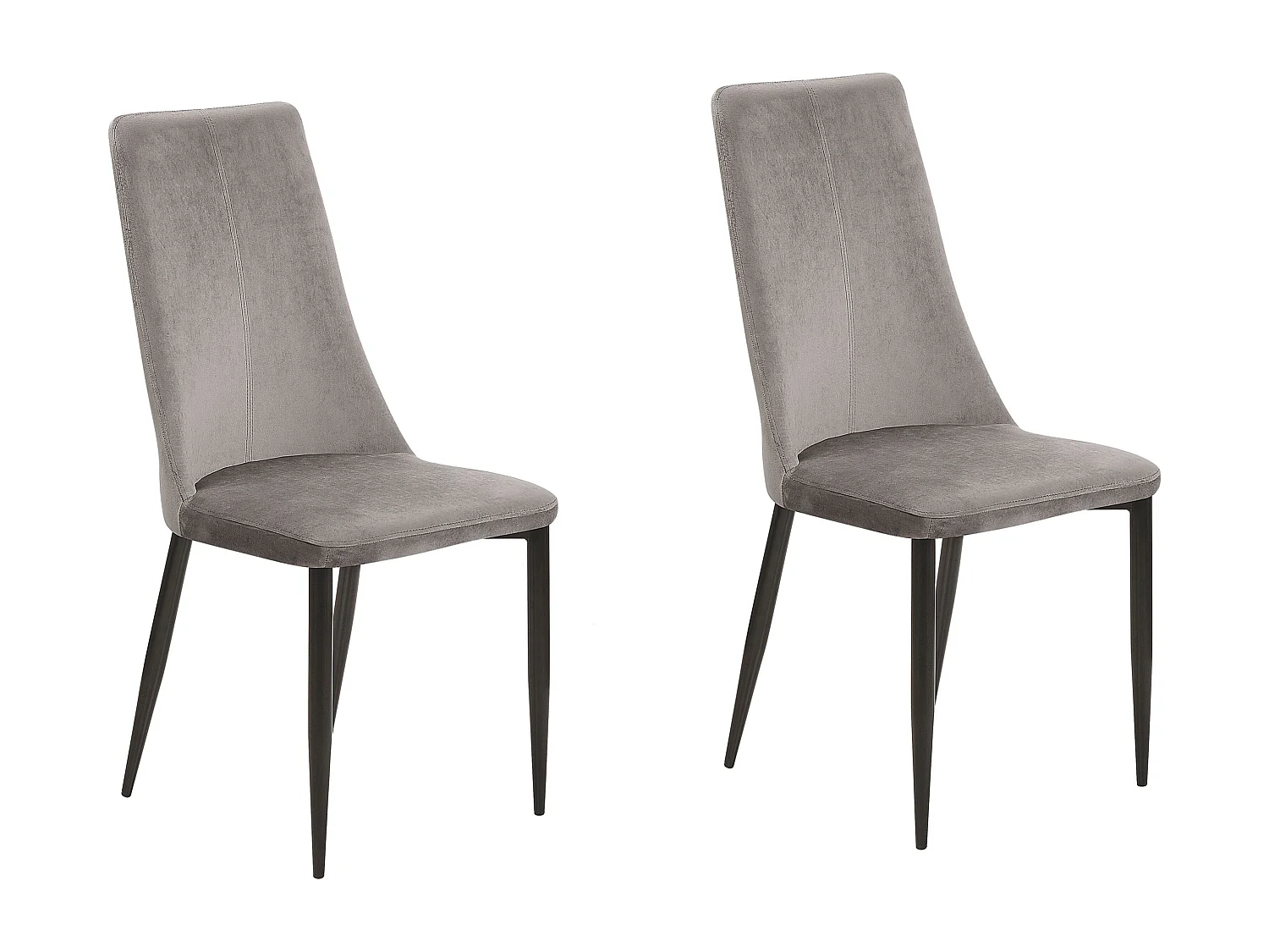 Lot de 2 chaises de salle à manger CLAYTON Velours Gris foncé