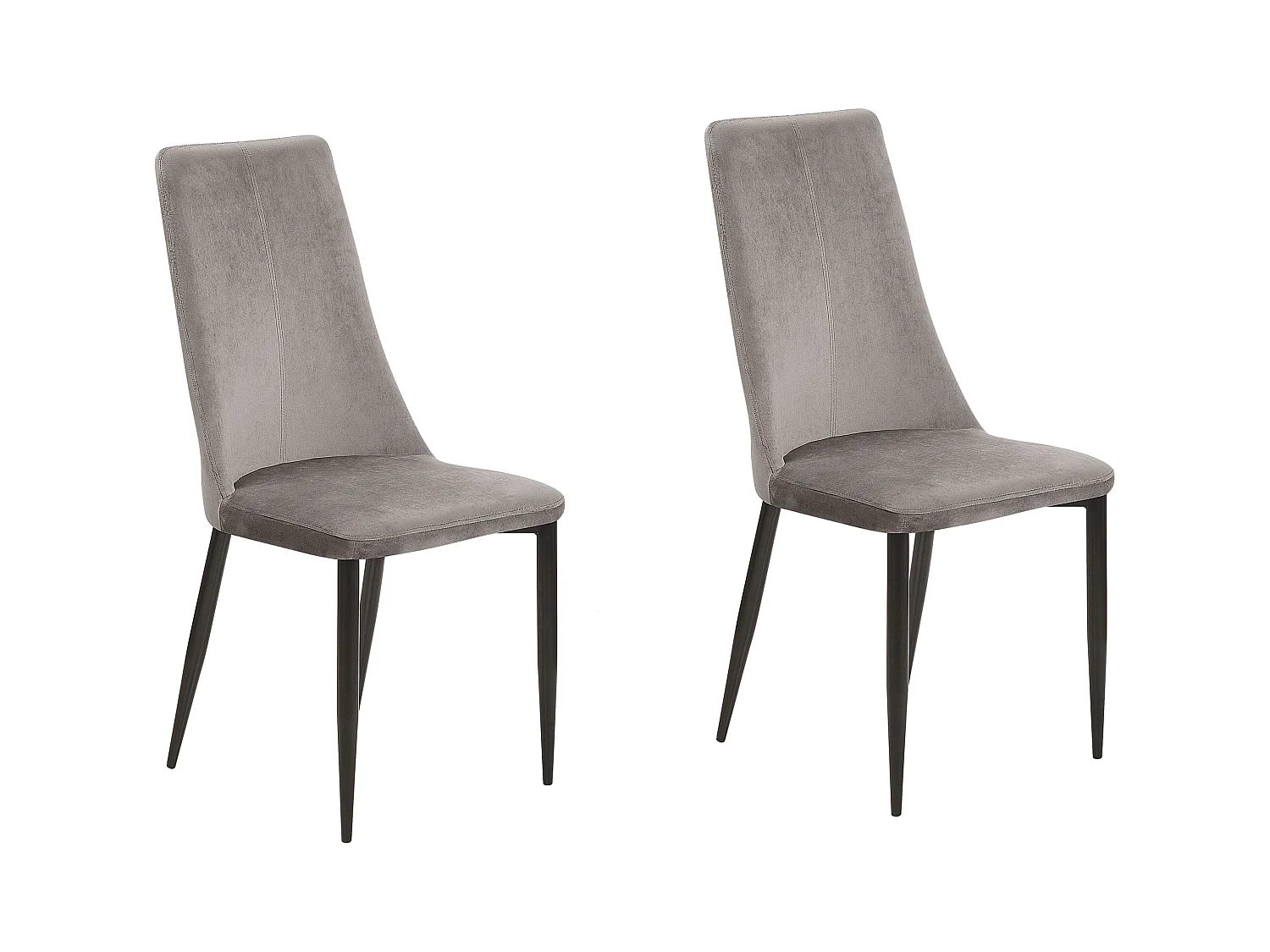 Set van 2 eetkamerstoelen CLAYTON Fluweel Donkergrijs