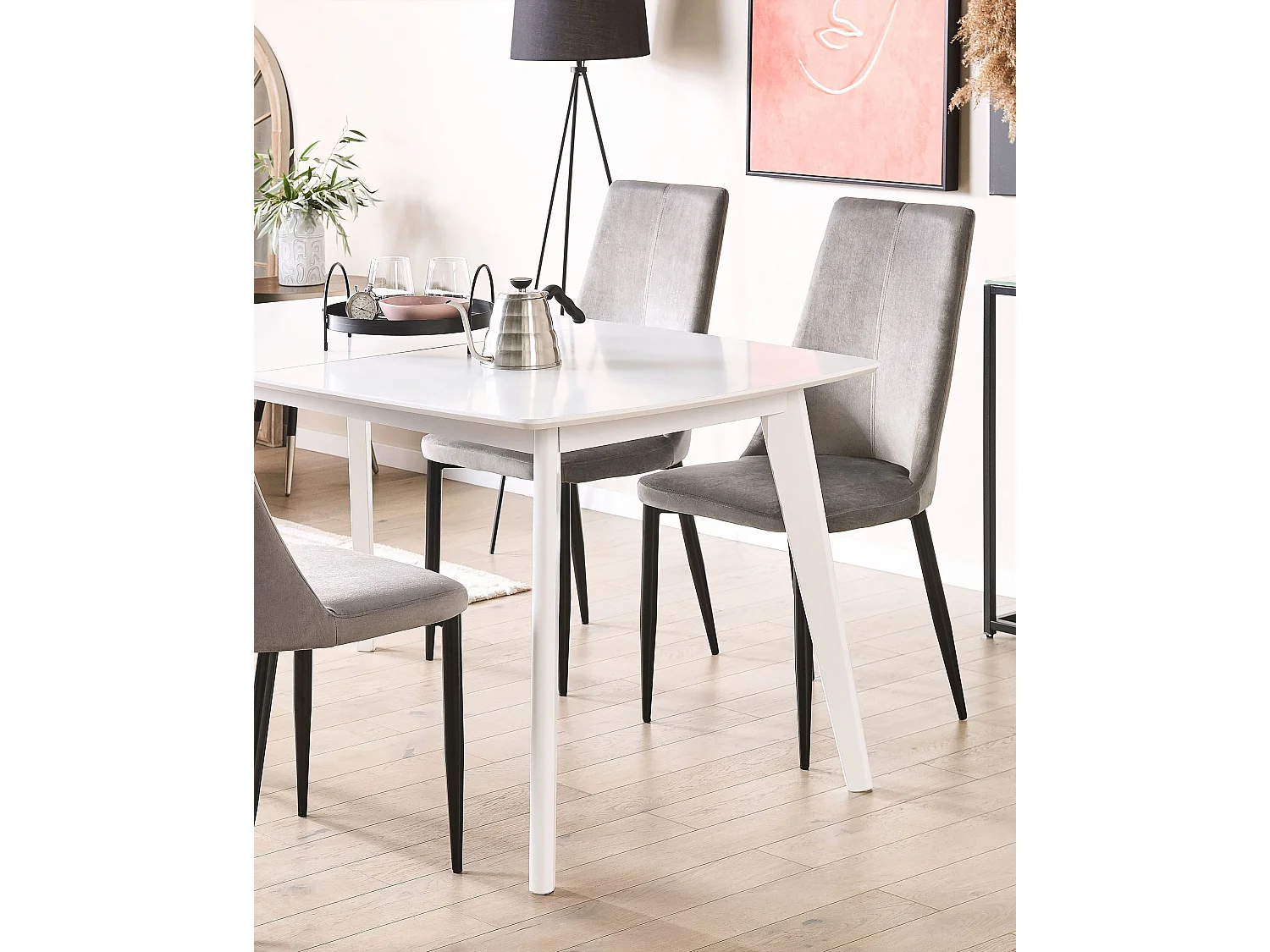 Lot de 2 chaises de salle à manger CLAYTON Velours Gris foncé