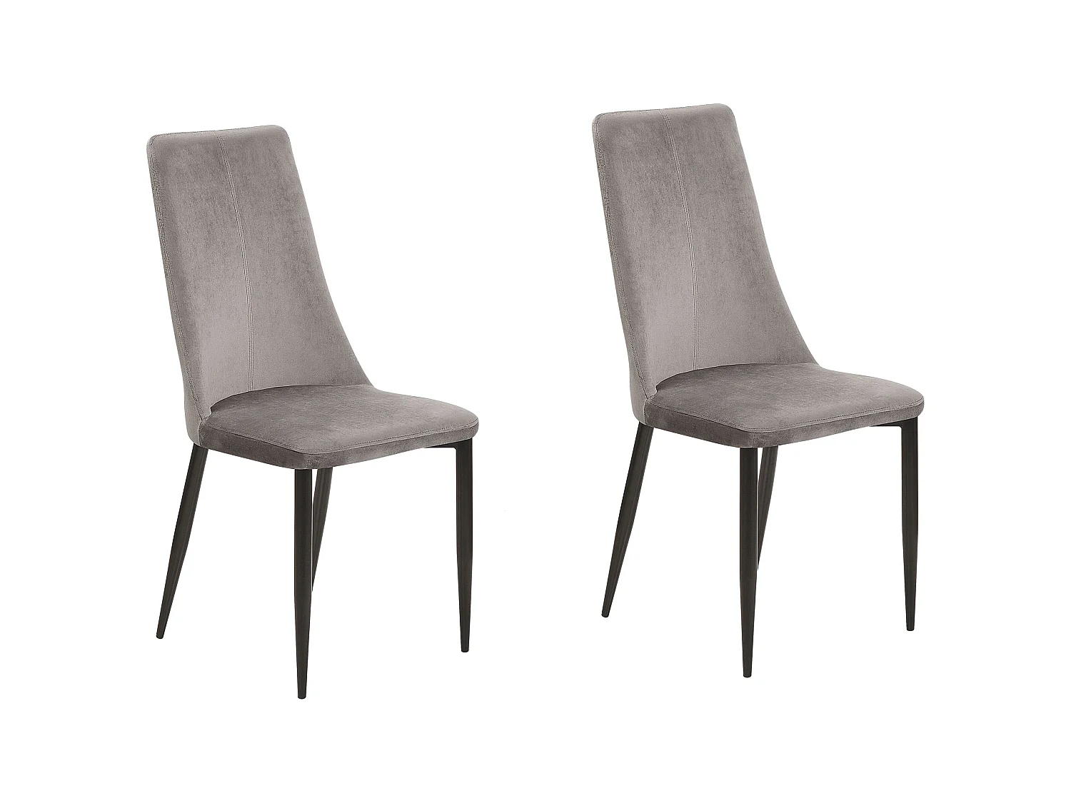 Lot de 2 chaises de salle à manger CLAYTON Velours Gris foncé