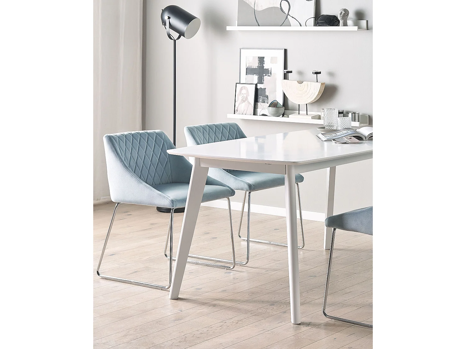 Set van 2 eetkamerstoelen ARCATA Fluweel Lichtblauw