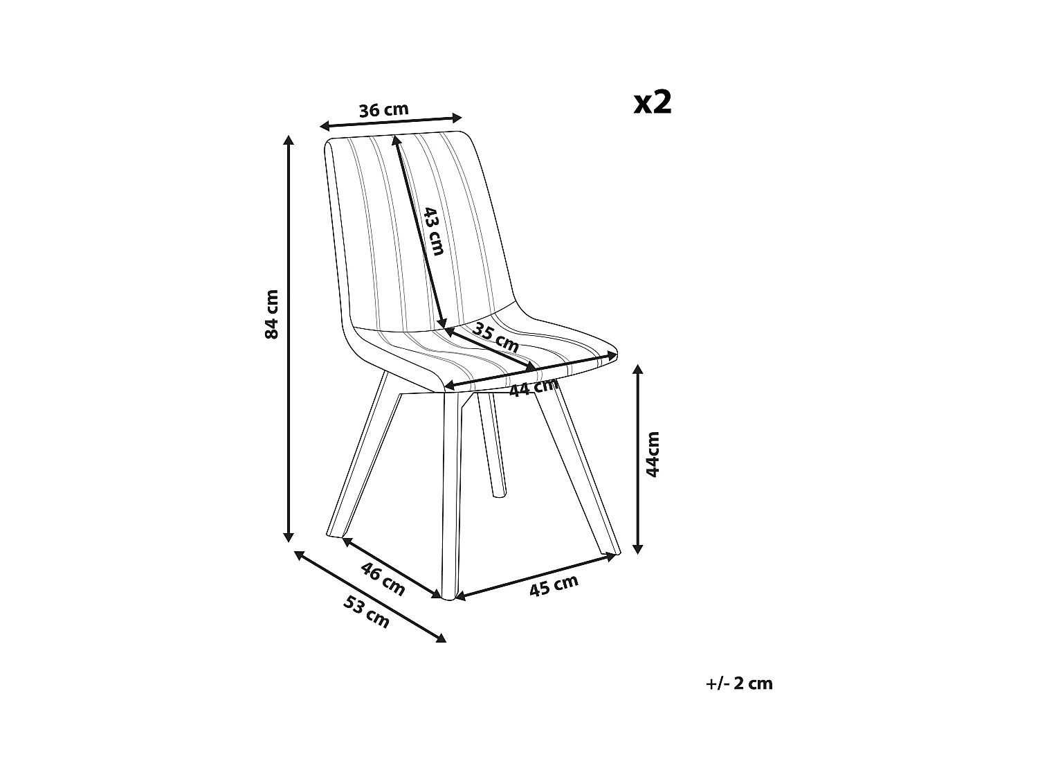 Lot de 2 chaises de salle à manger CALGARY Vert foncé