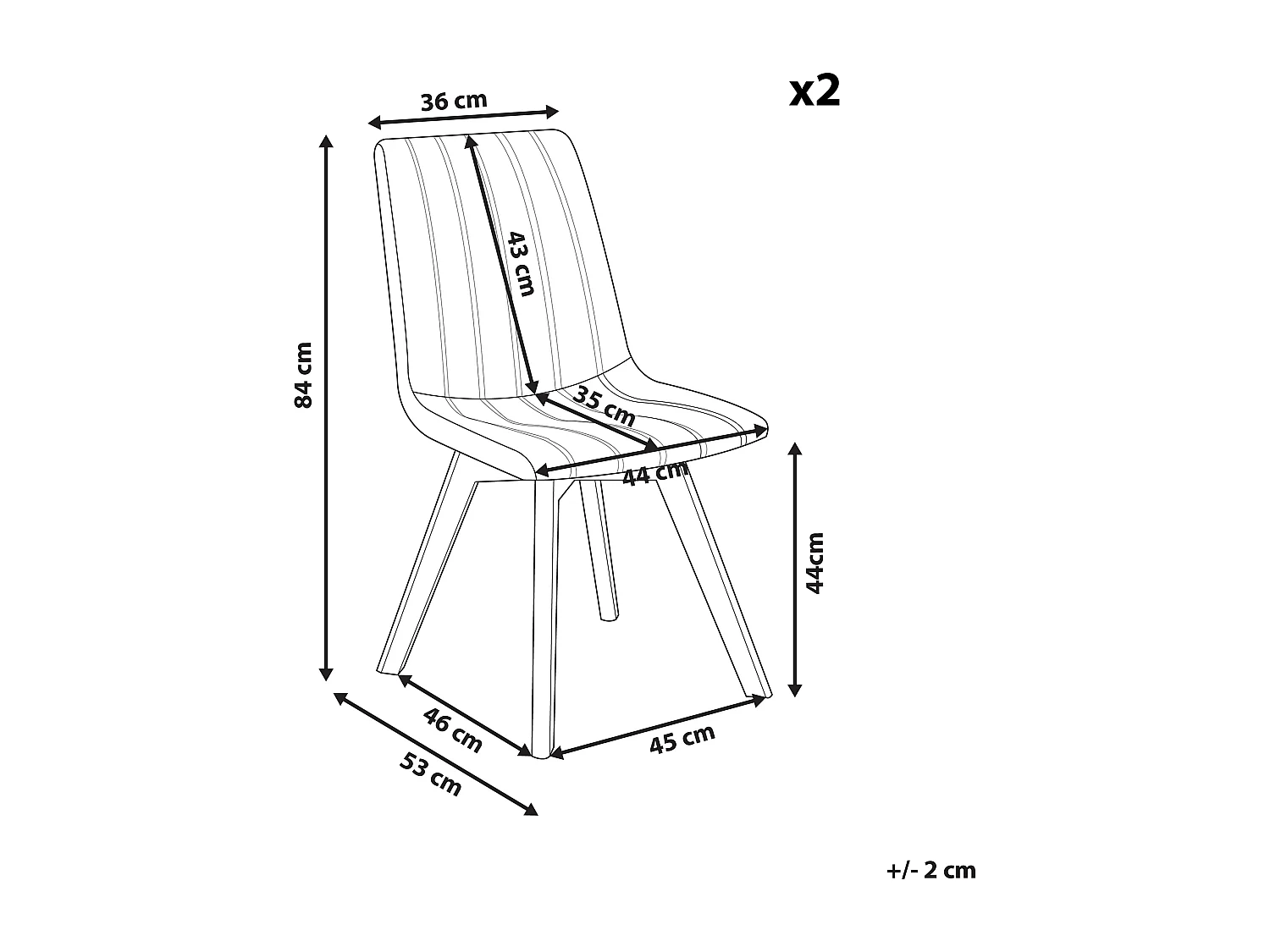 Lot de 2 chaises de salle à manger CALGARY Vert foncé