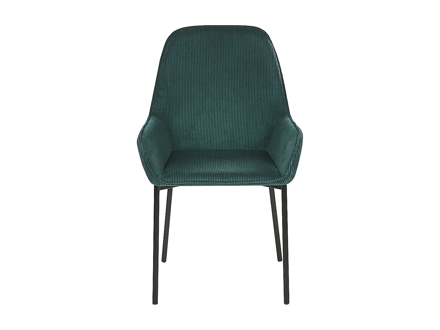 Lot de 2 chaises de salle à manger LOVERNA Velours côtelé Vert foncé