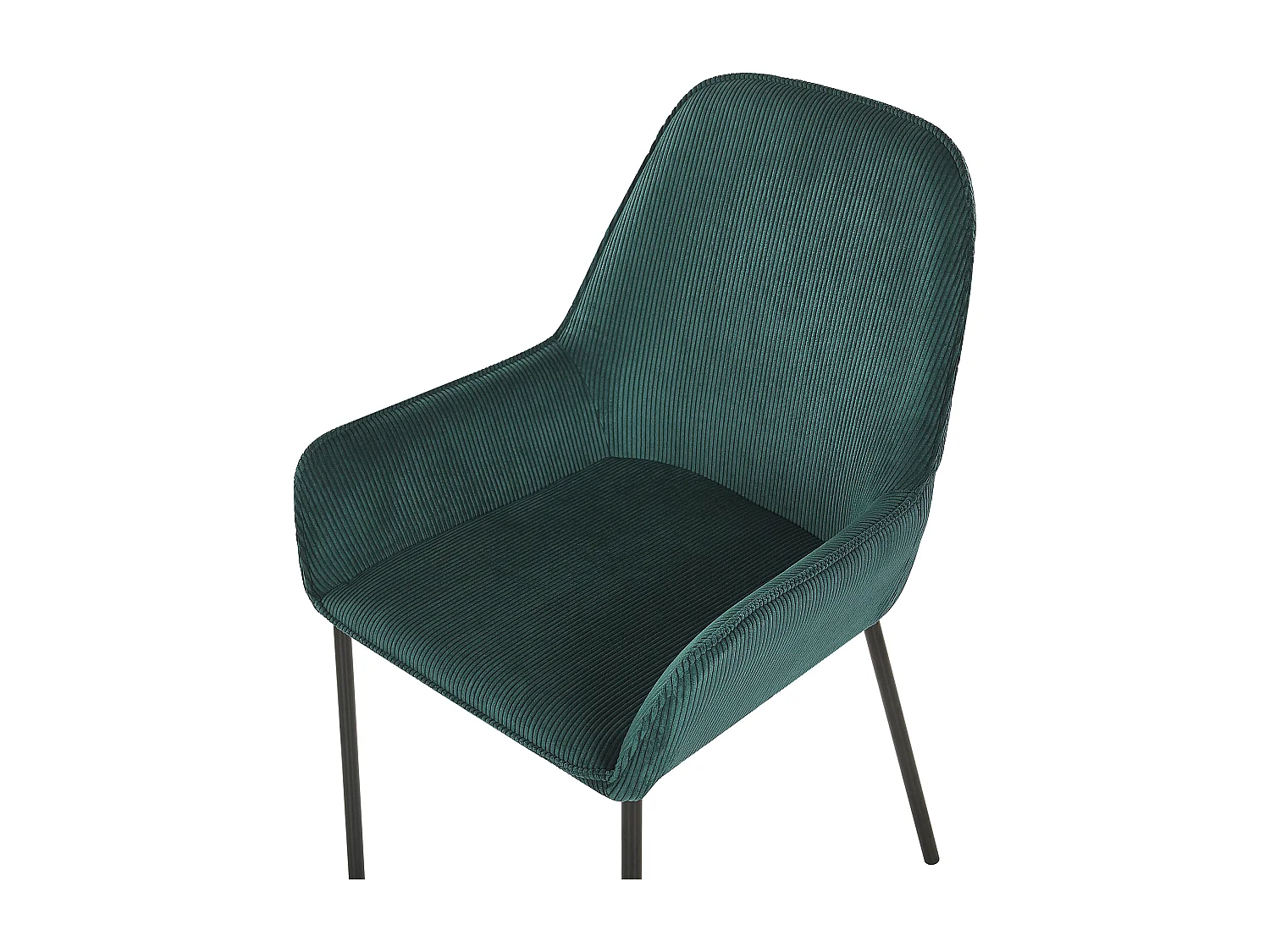 Lot de 2 chaises de salle à manger LOVERNA Velours côtelé Vert foncé