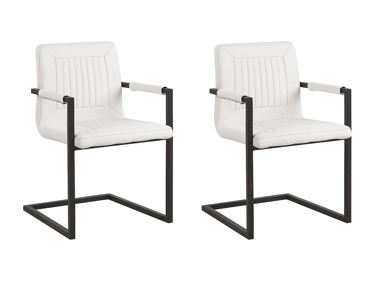 Set di 2 Pelle sintetica A sbalzo Bianco sporco BRANDOL