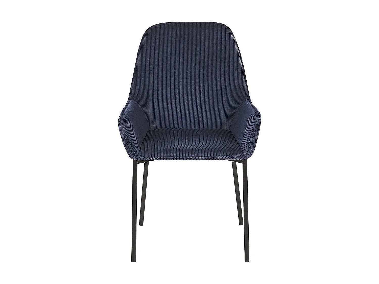 Lot de 2 chaises de salle à manger LOVERNA Velours côtelé Bleu foncé