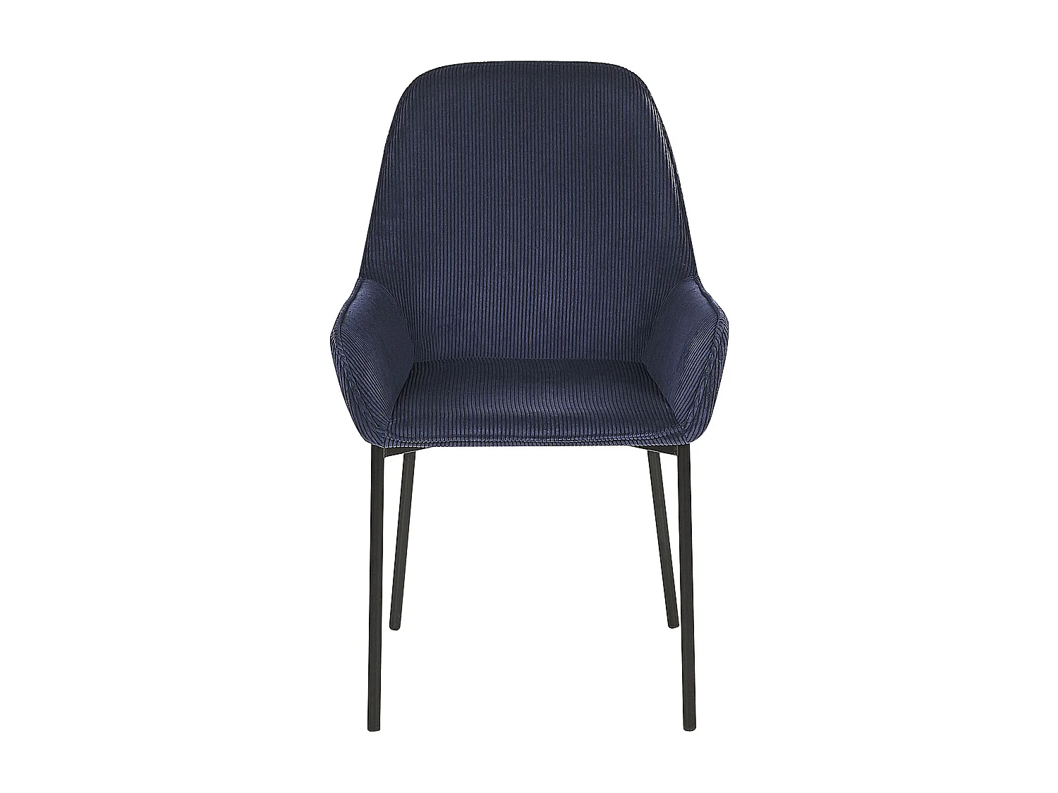 Polsterstuhl mit Metallbeinen im 2er Set dunkelblau aus Cord Loverna