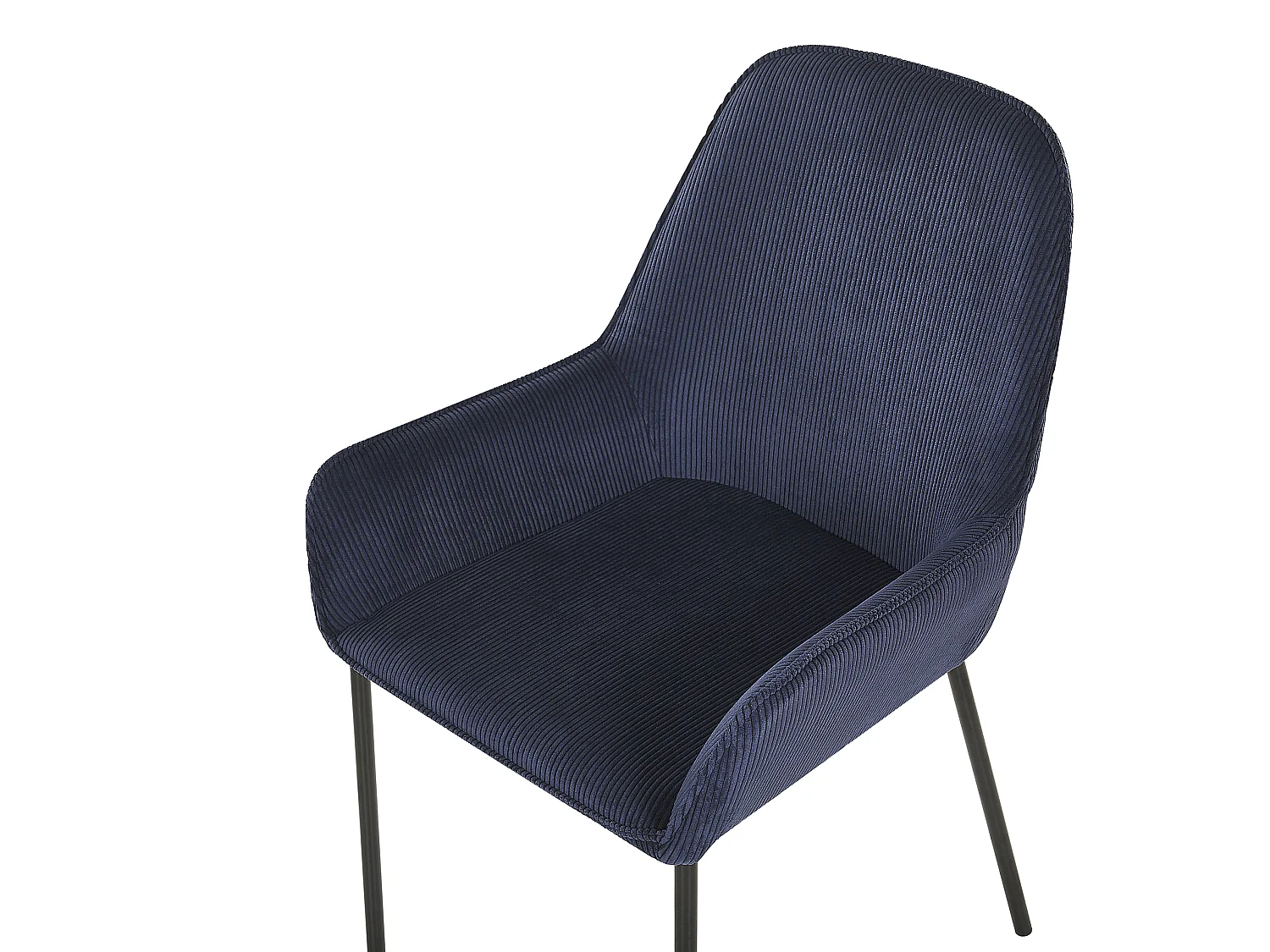 Lot de 2 chaises de salle à manger LOVERNA Velours côtelé Bleu foncé