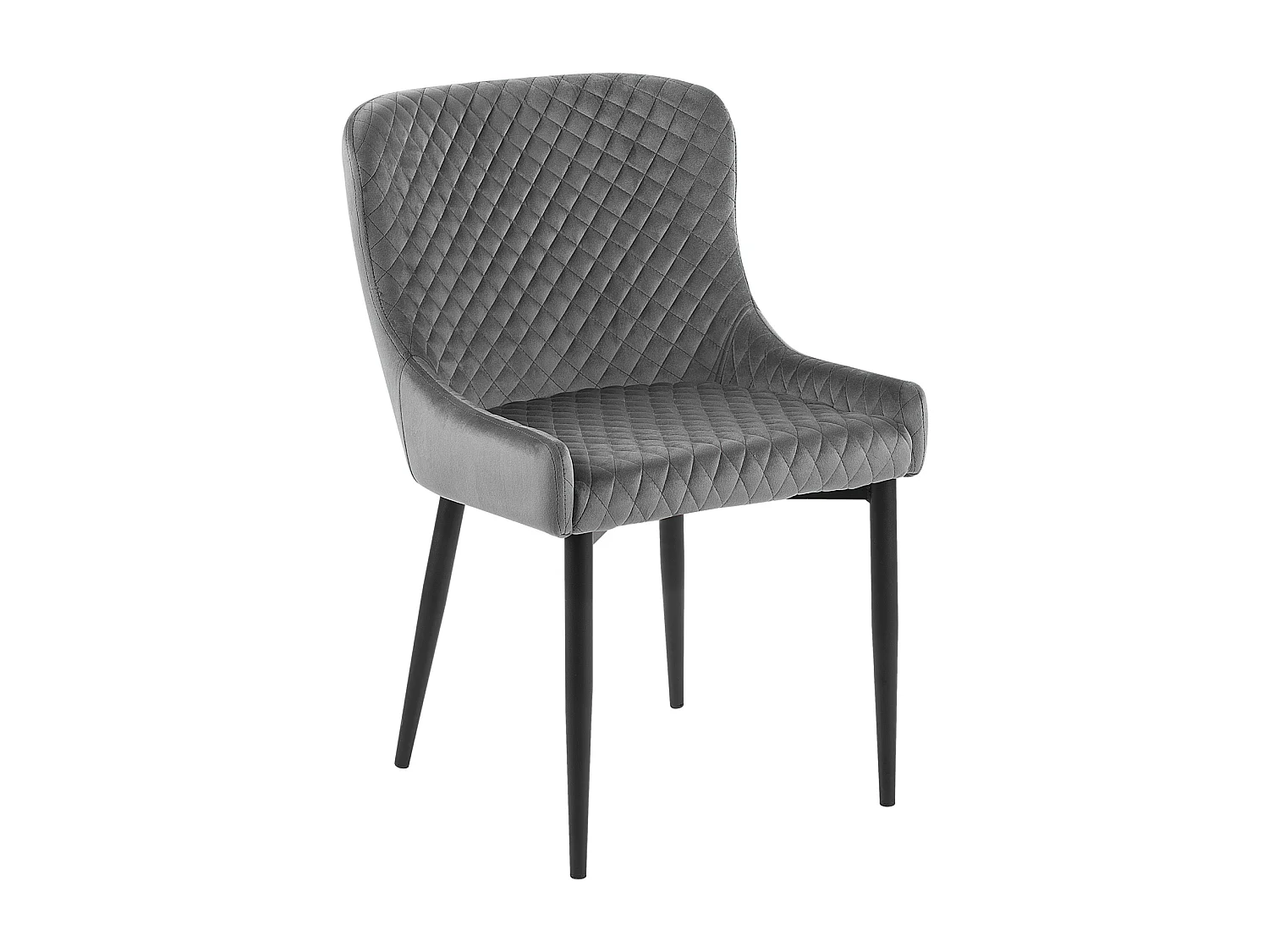 Lot de 2 chaises de salle à manger SOLANO Velours Gris