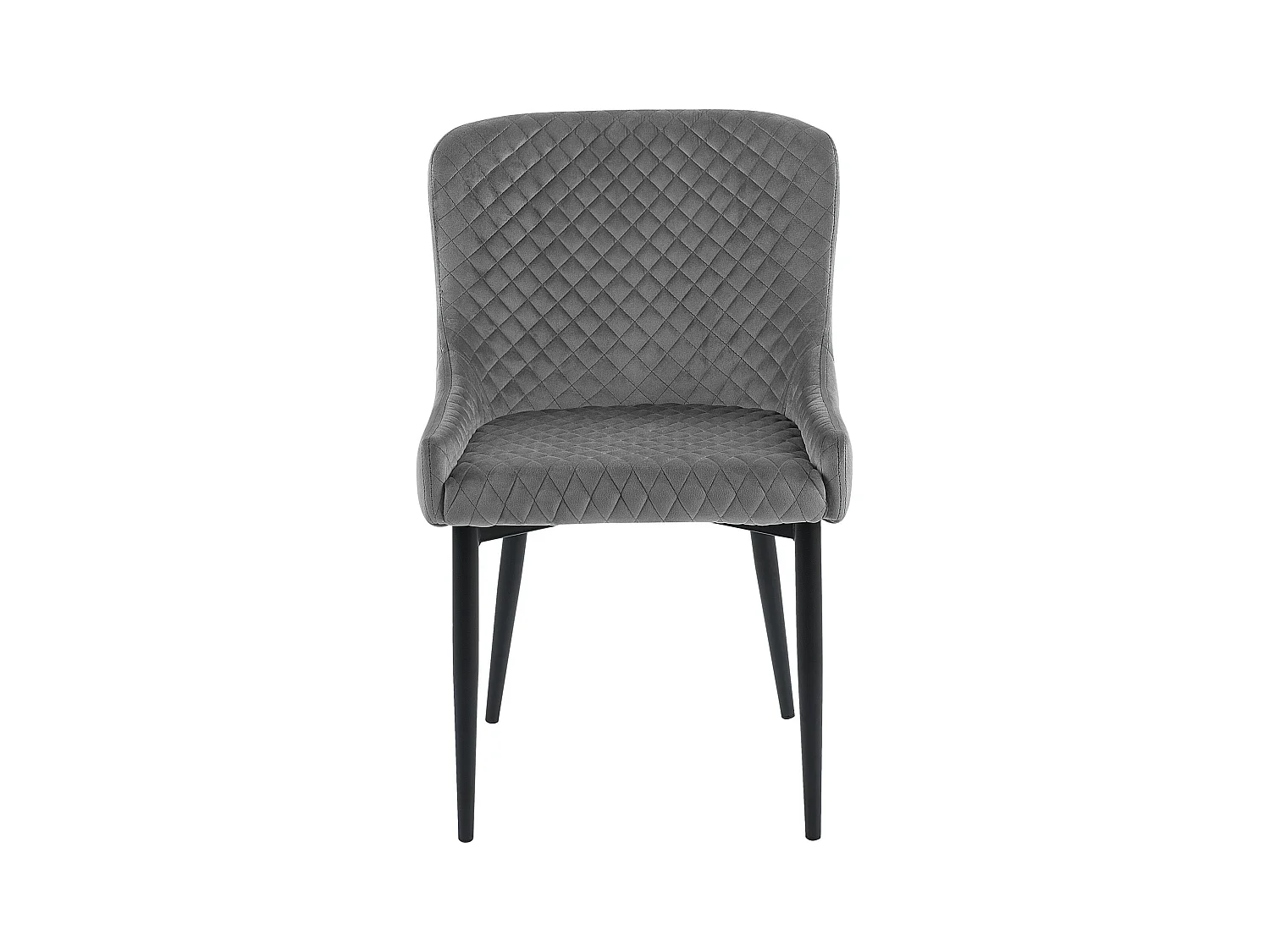 Lot de 2 chaises de salle à manger SOLANO Velours Gris