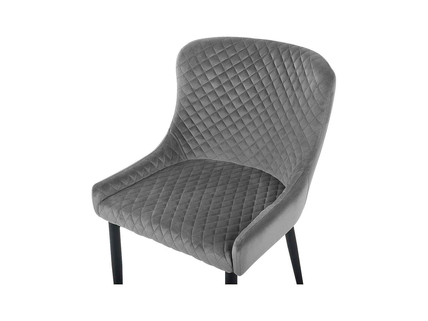 Lot de 2 chaises de salle à manger SOLANO Velours Gris