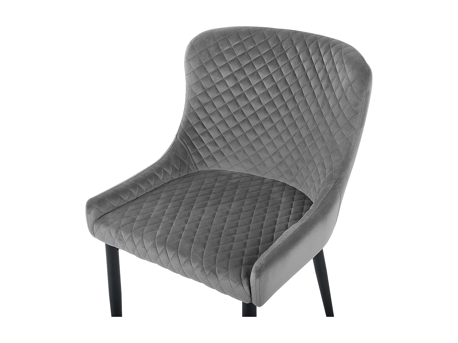 Lot de 2 chaises de salle à manger SOLANO Velours Gris