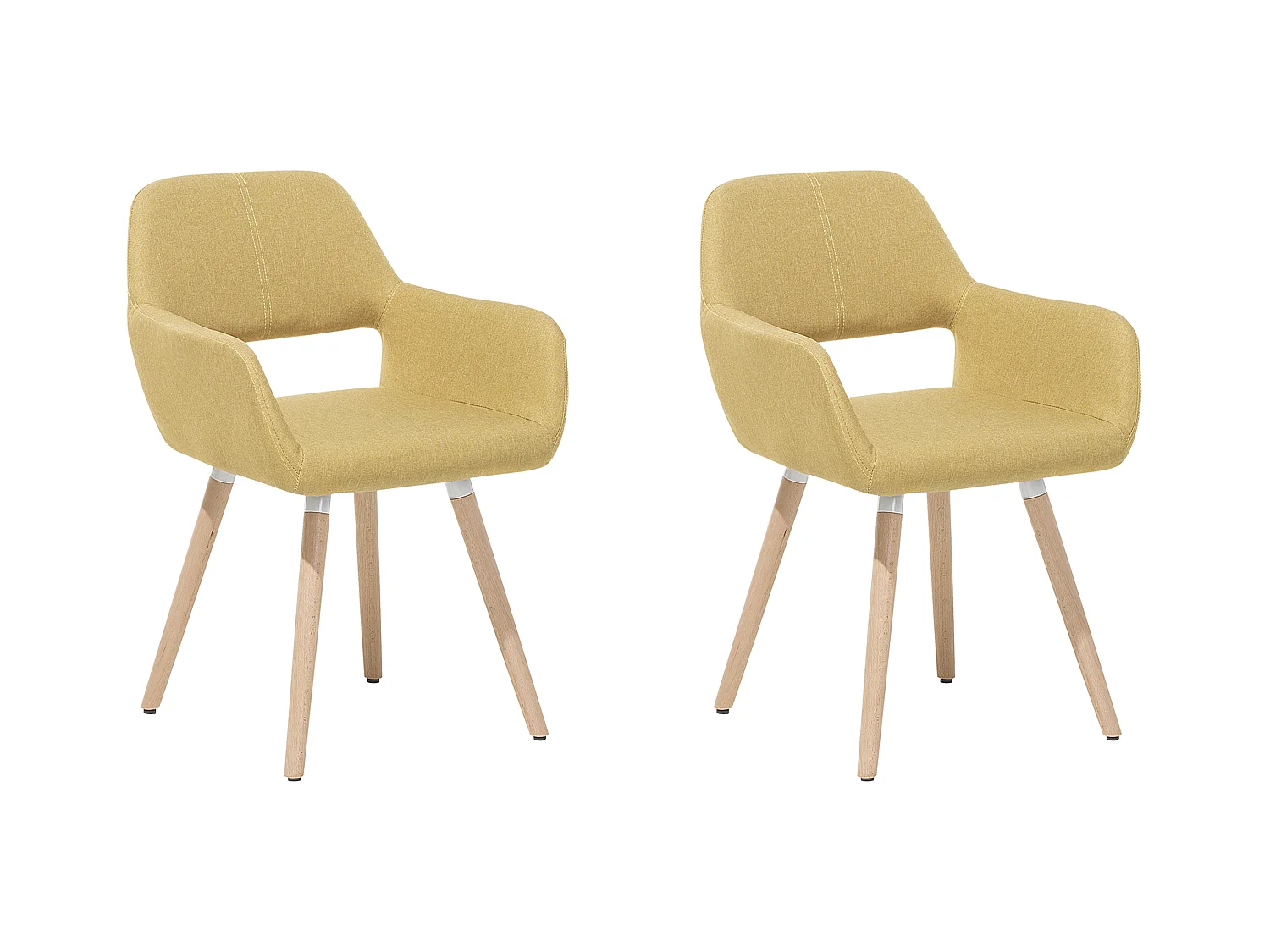 Lot de 2 chaises de salle à manger CHICAGO Moutarde
