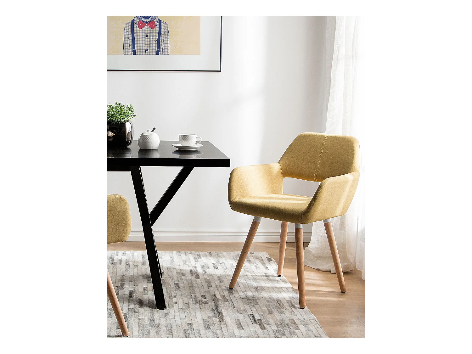 Set van 2 eetkamerstoelen CHICAGO Mosterdgeel