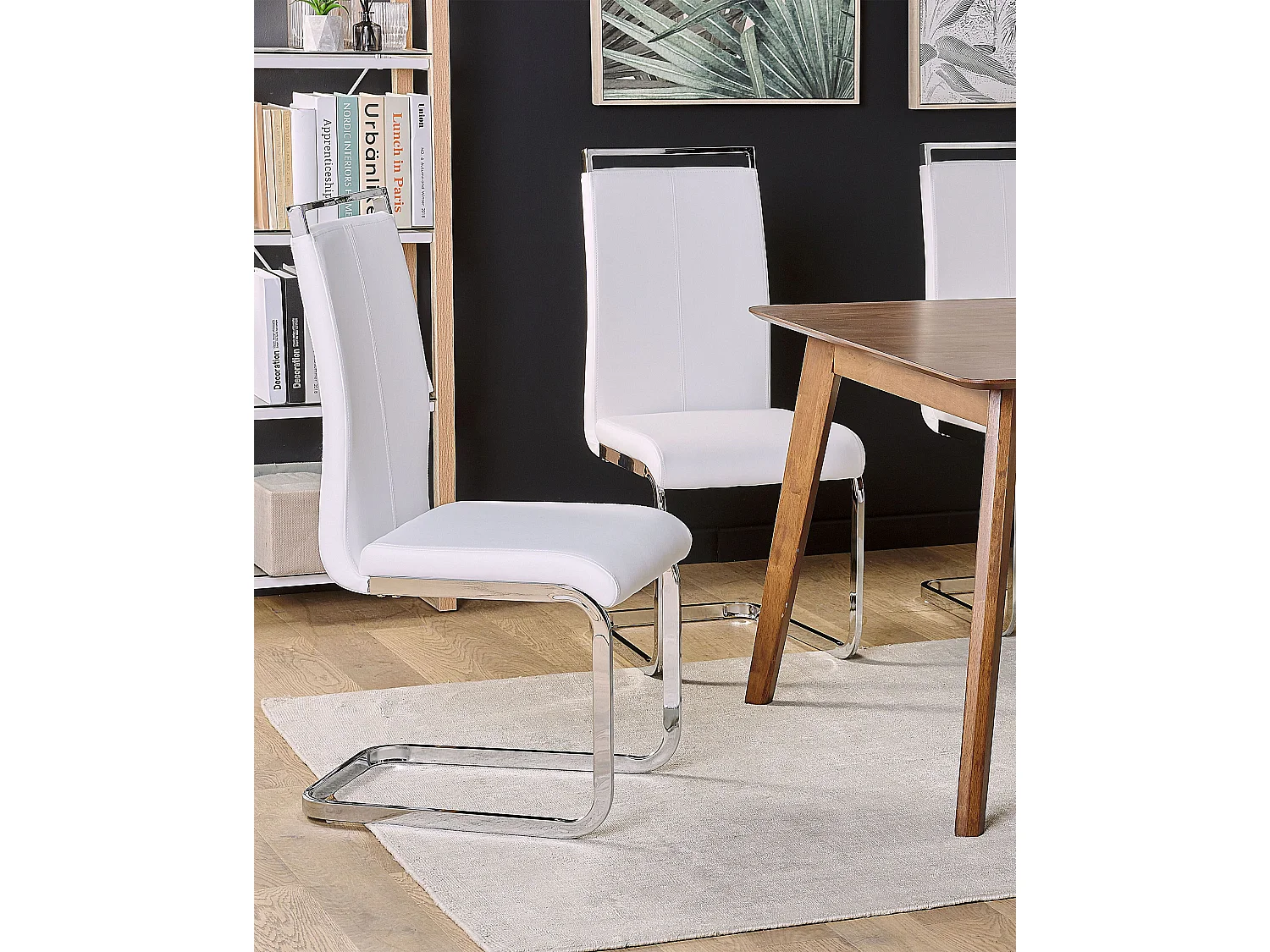 Lot de 2 chaises de salle à manger GREEDIN Cuir PU Blanc