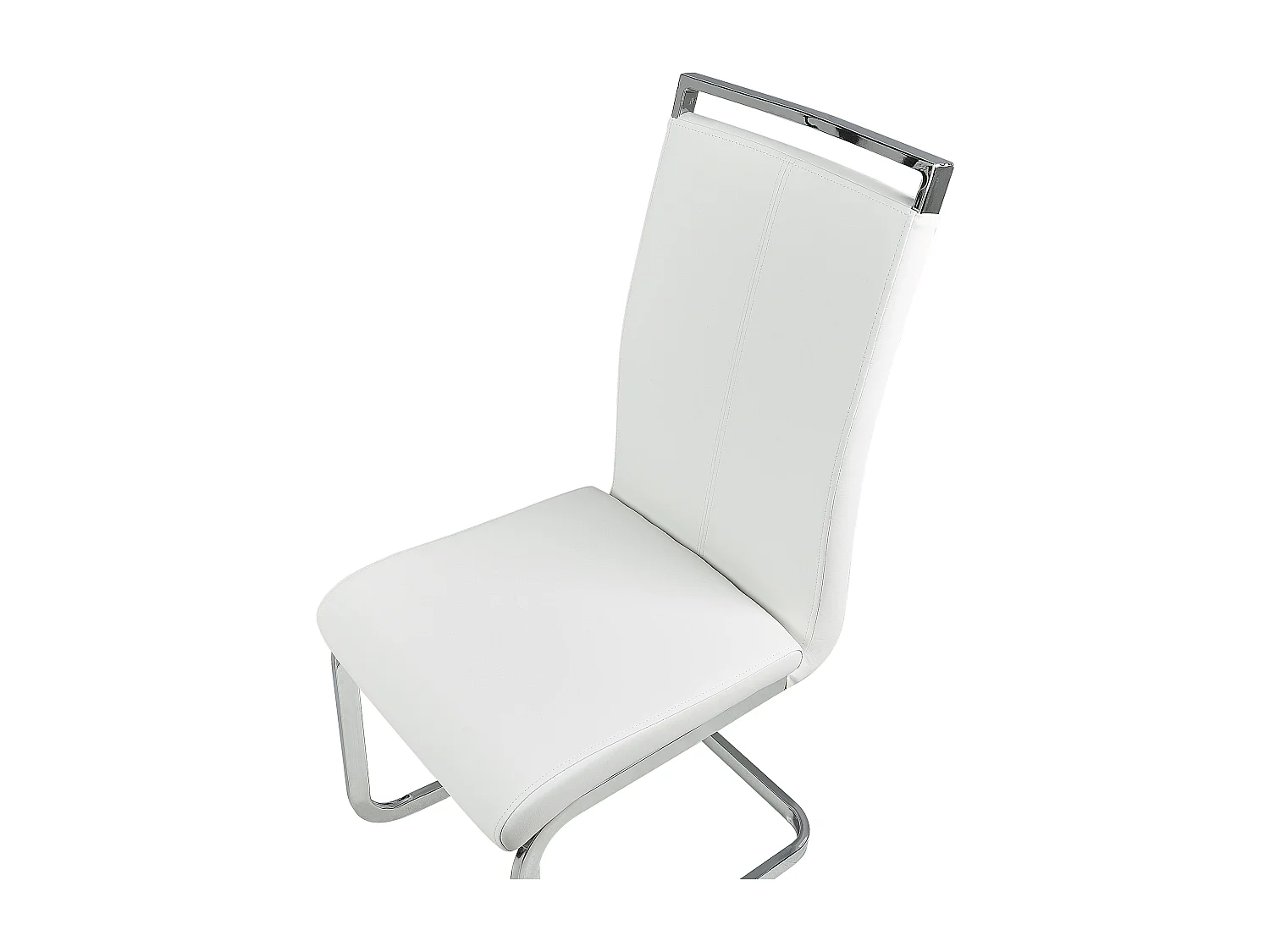 Lot de 2 chaises de salle à manger GREEDIN Cuir PU Blanc