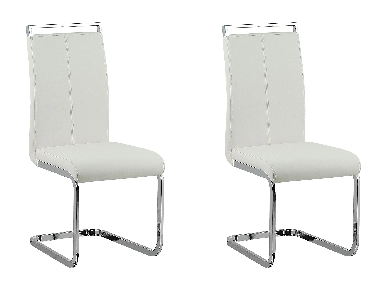 Lot de 2 chaises de salle à manger GREEDIN Cuir PU Blanc