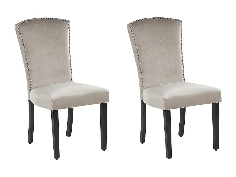 Esszimmerstuhl 2er Set PISECO Samtstoff Grau