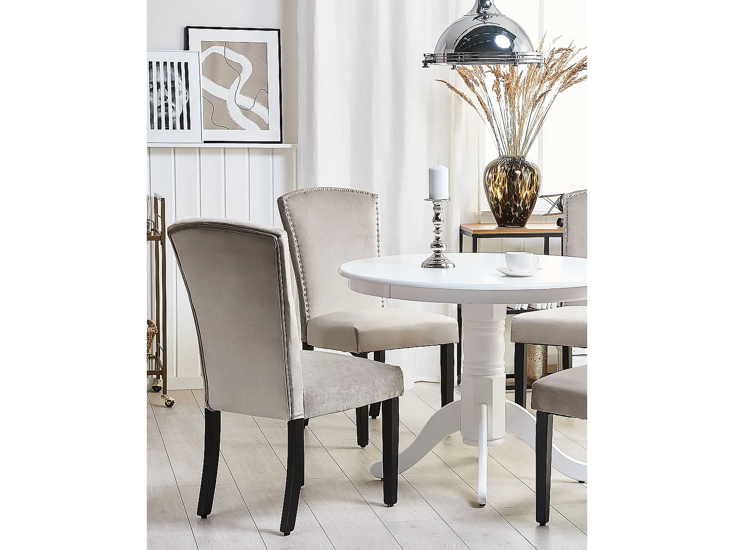 Set di 2 sedie da pranzo PISECO Velluto Grigio