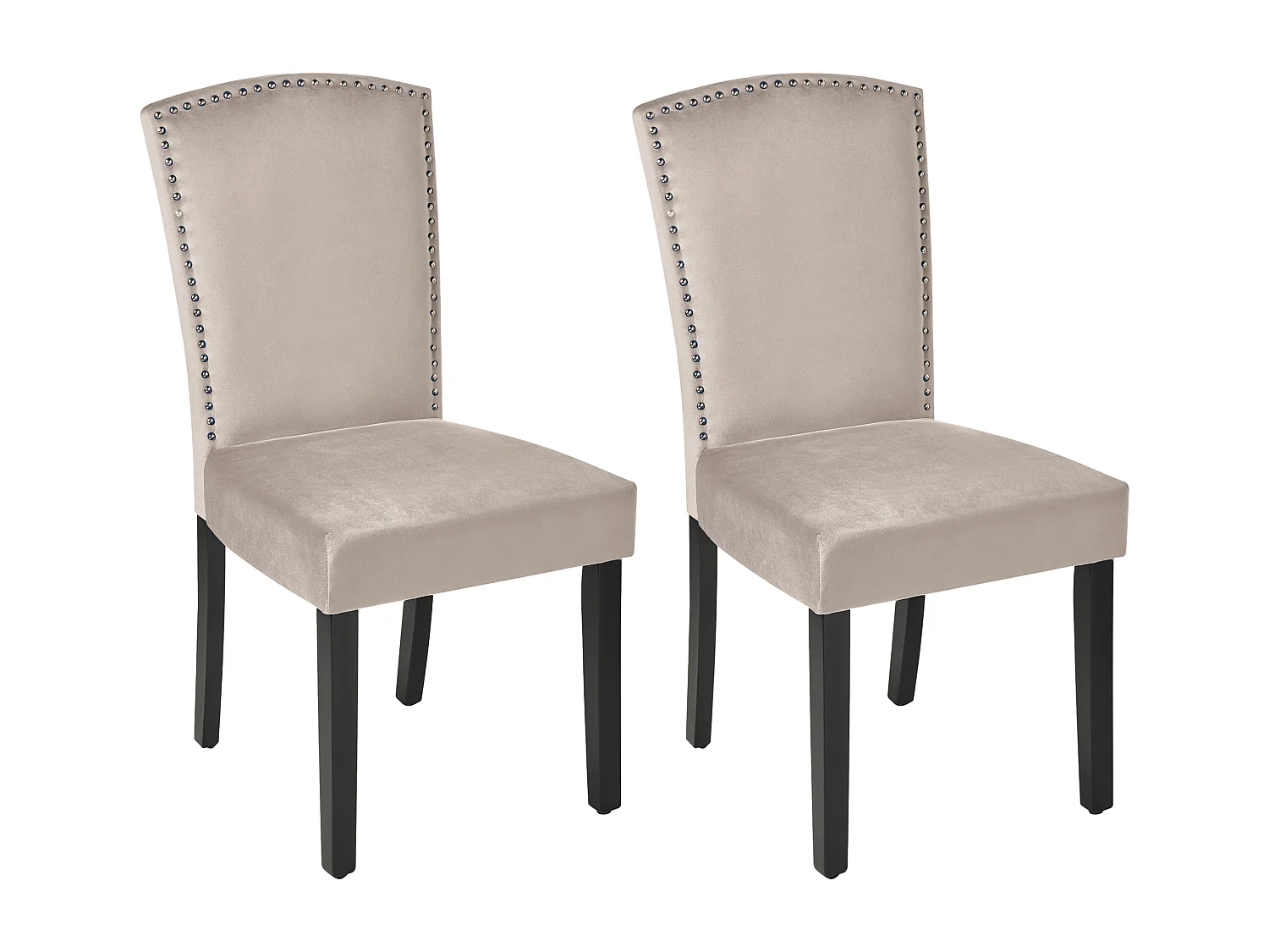 Set van 2 eetkamerstoelen PISECO Fluweel Grijs