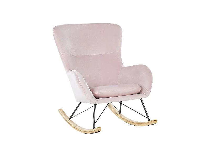 Fauteuil à bascule ELLAN Velours Rose