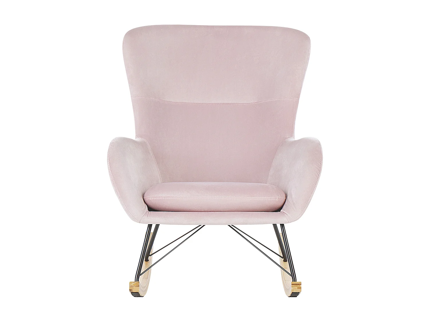 Stilvolles Schaukelsessel mit samtigem Polsterbezug rosa Ellan