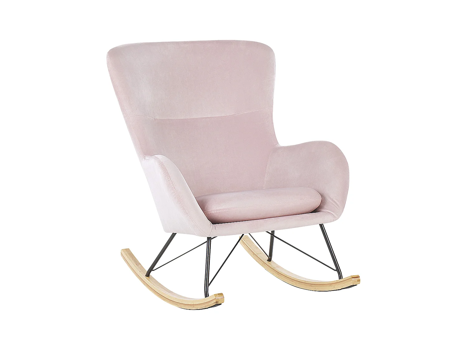 Schommelstoel ELLAN Fluweel Roze