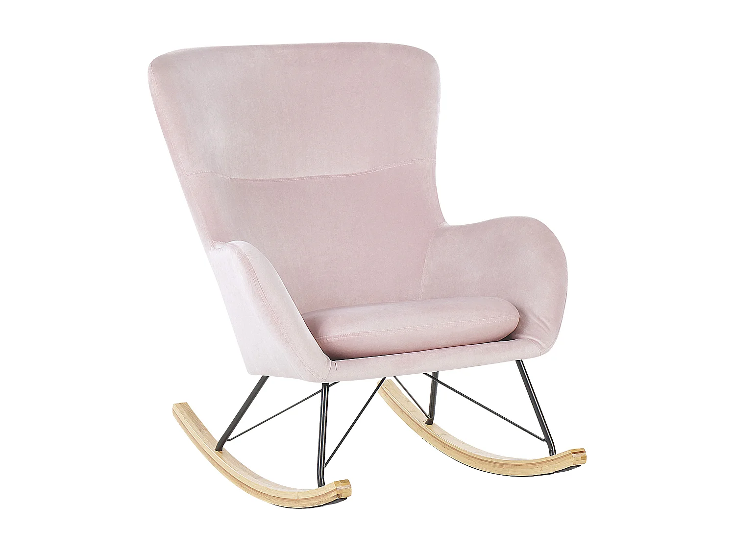 Fauteuil à bascule ELLAN Velours Rose