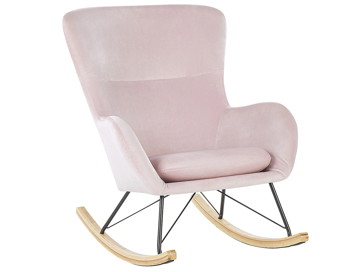 Fauteuil à bascule ELLAN Velours Rose