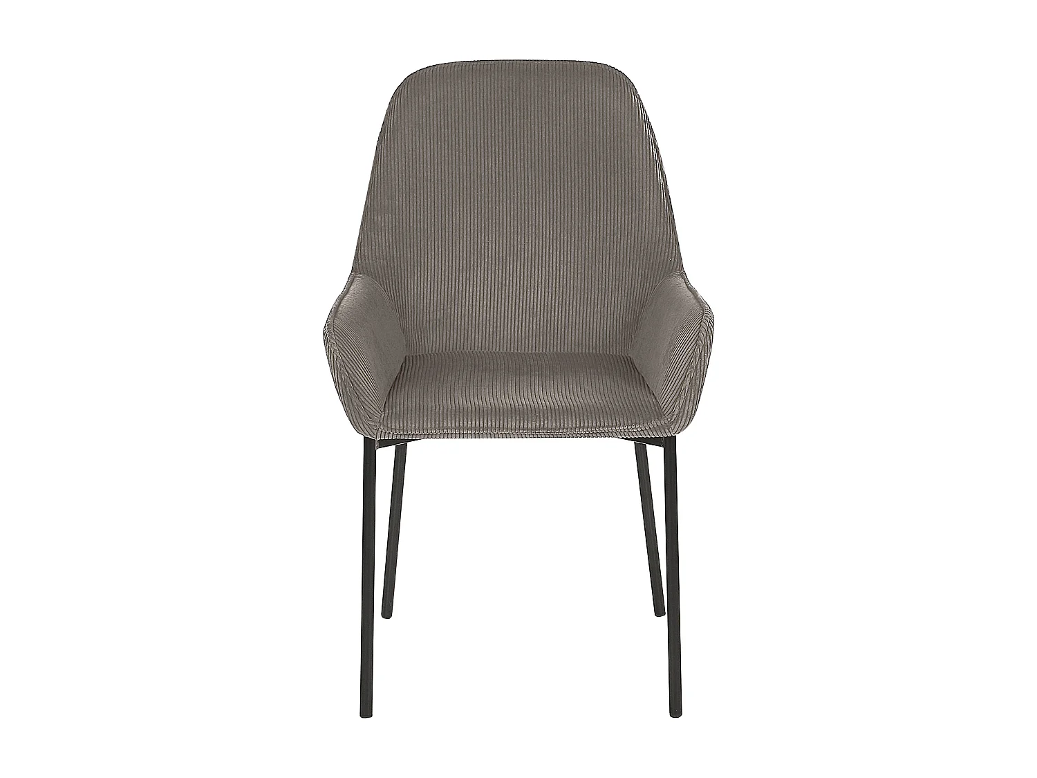 Lot de 2 chaises de salle à manger LOVERNA Velours côtelé Gris