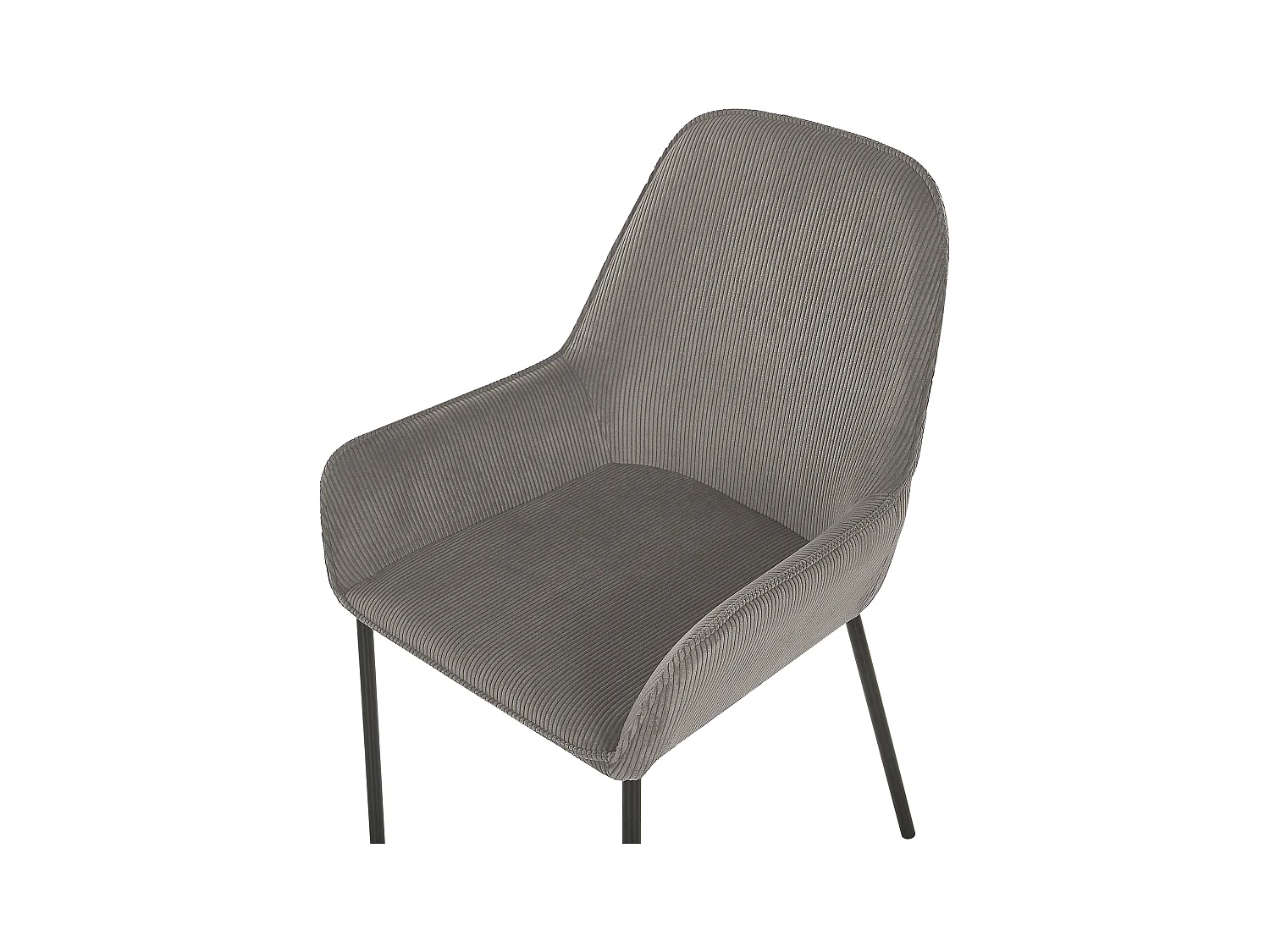 Lot de 2 chaises de salle à manger LOVERNA Velours côtelé Gris