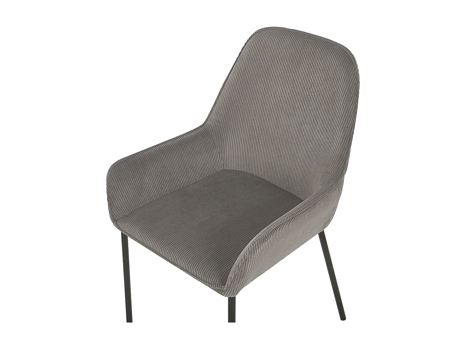 Lot de 2 chaises de salle à manger LOVERNA Velours côtelé Gris