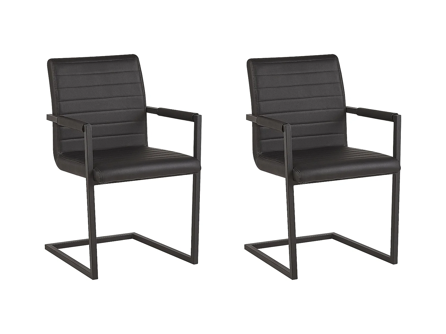 Lot de 2 chaises de conférence BUFORD Cuir PU Noir