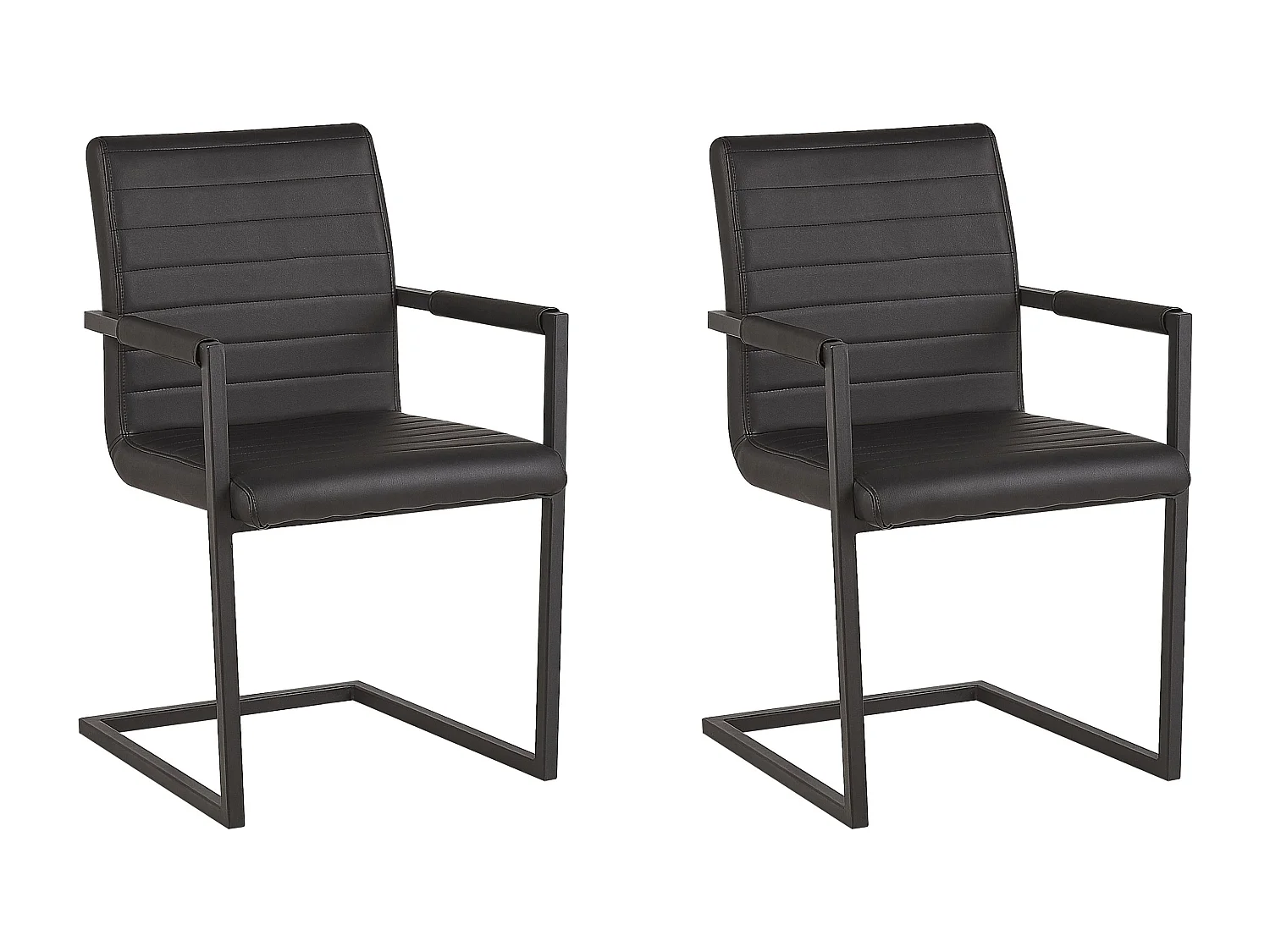 Set van 2 vergaderstoelen BUFORD Kunstleer Zwart