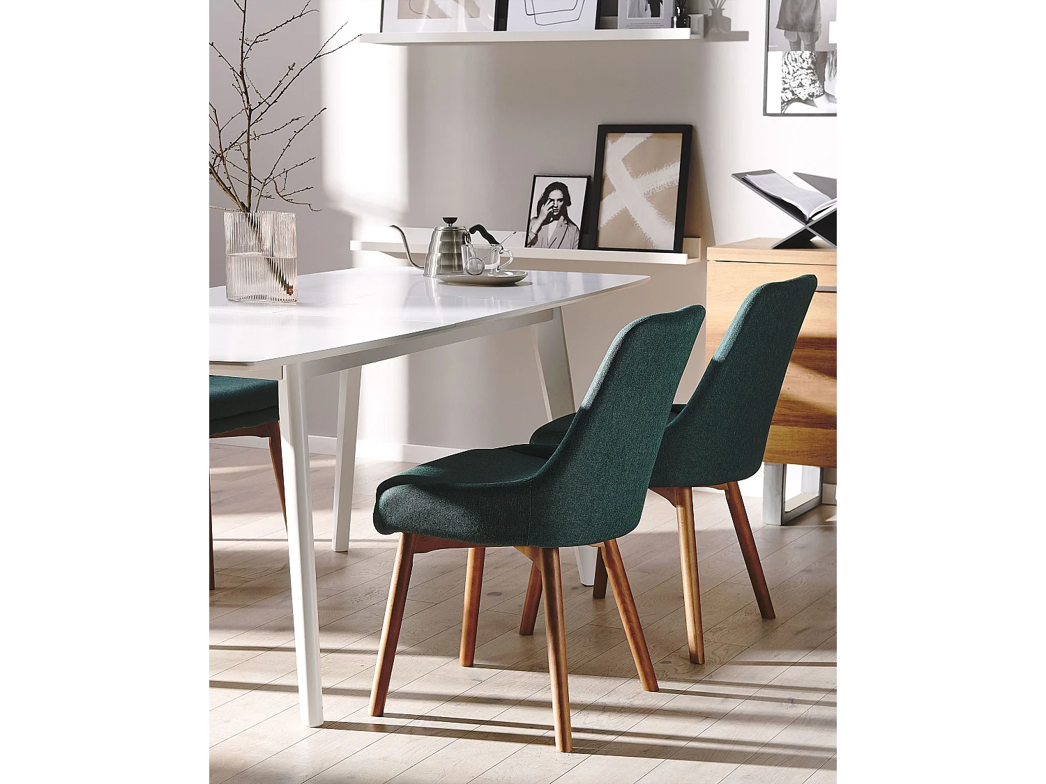 Lot de 2 chaises de salle à manger MELFORT Vert foncé