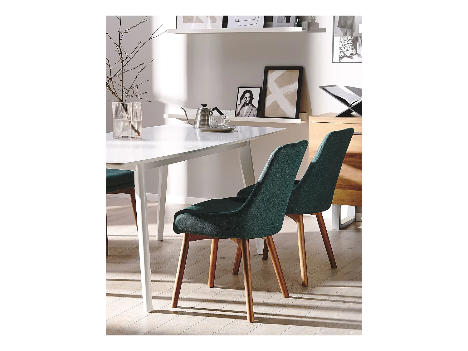 Lot de 2 chaises de salle à manger MELFORT Vert foncé