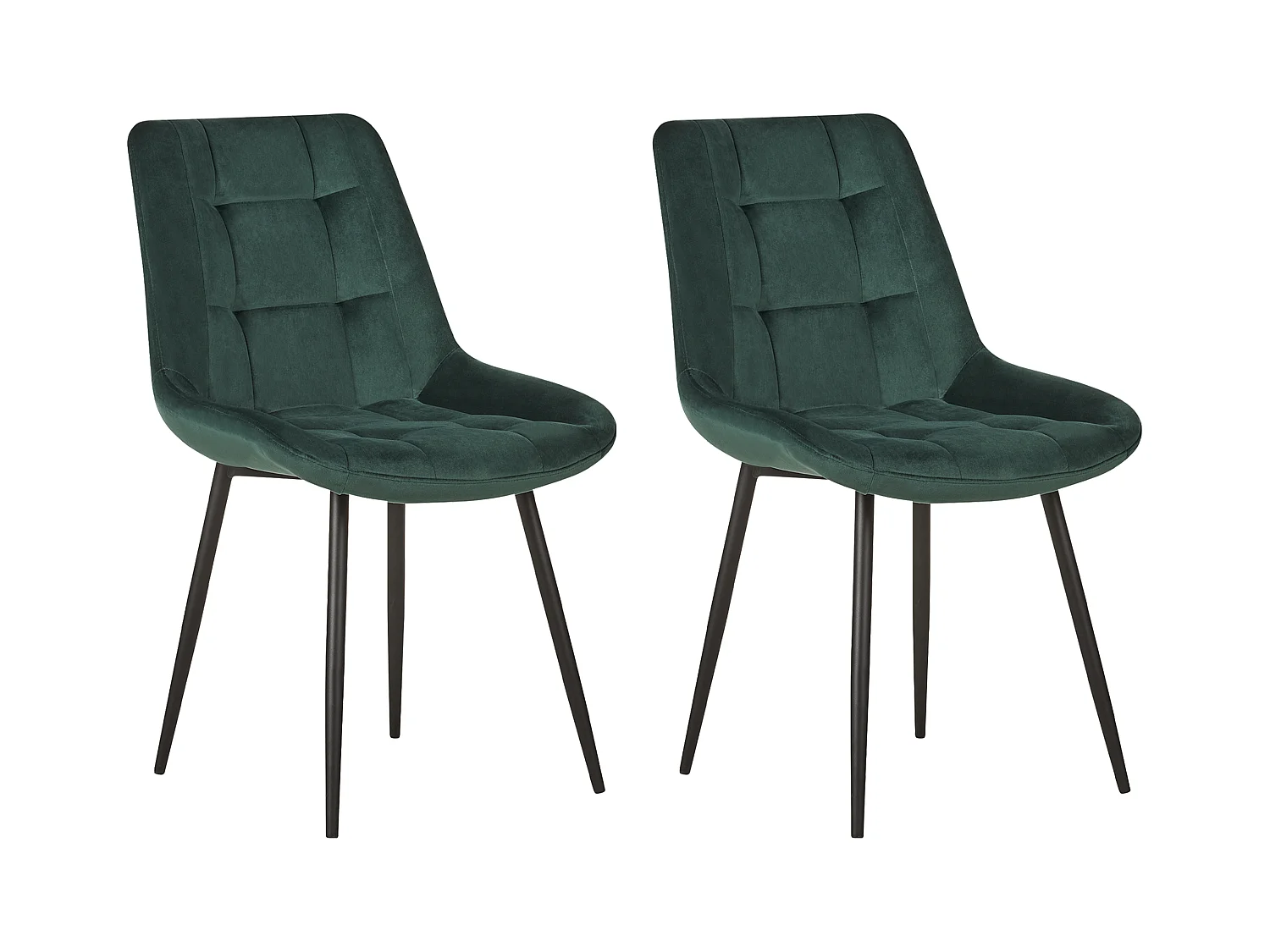 Lot de 2 chaises de salle à manger MELROSE Velours Vert foncé