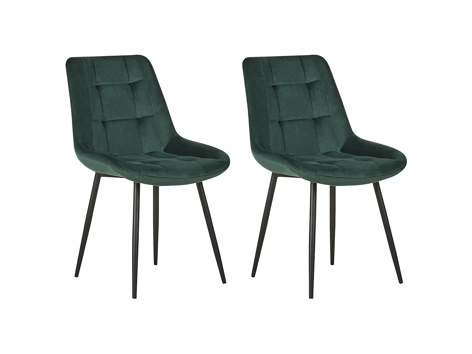 Lot de 2 chaises de salle à manger MELROSE Velours Vert foncé
